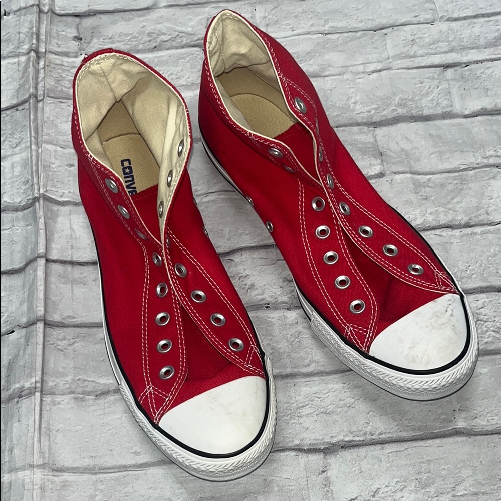 Converse Bold Red Canvas Sneakers (no laces)